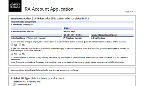 IRA Account Application