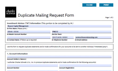 Duplicate Mailing Request Form