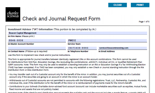 Check and Journal Request Form