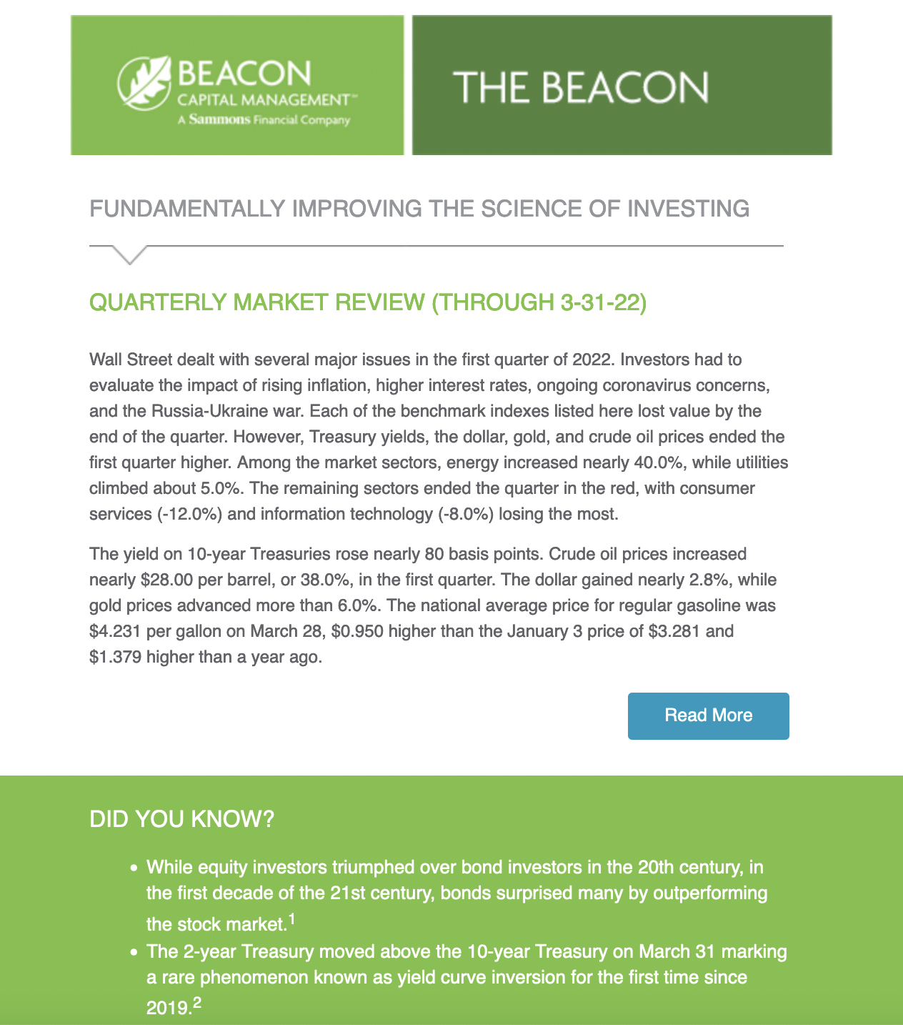 (April 2022) Two Lines of Defense in Beacon Portfolios Beacon Capital