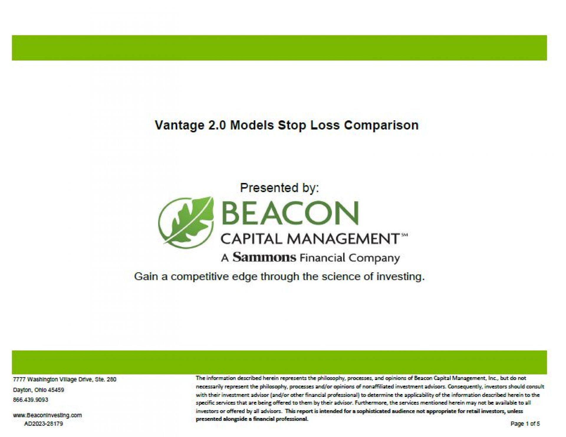 Vantage 2.0 - Stop Loss Comparison v2 - 05312025
